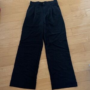 Zara Black Wide Leg pleated Trousers